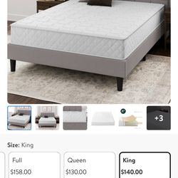 Zinus 8" Quilted Hybrid Mattress of Comfort Foam and Pocket Spring, Adult, King