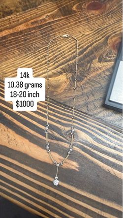 14K Gold Heart Chain Necklace with Diamond Accents