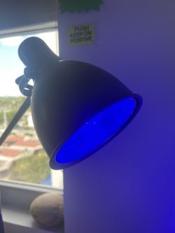 Desk Lamp Blue Light Bulb Modern Silver