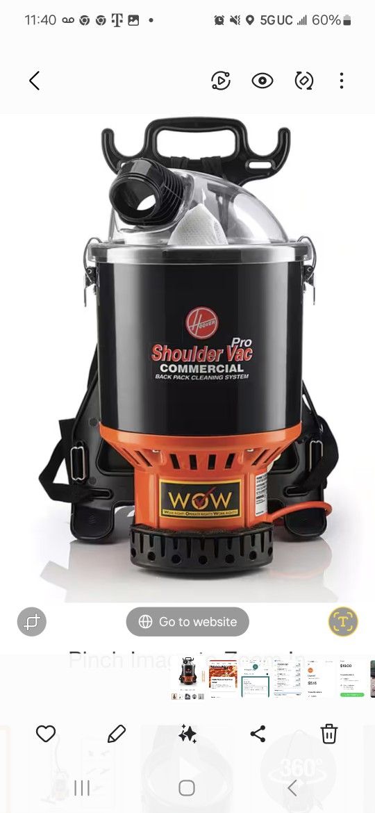 Commercial Backpack Vacuum For All Flooring