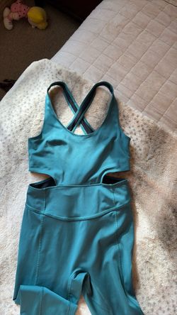 Body suit green blue gym clothes