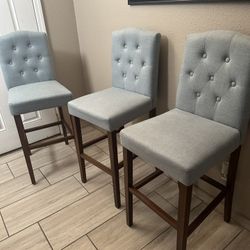 3 COUNTER HEIGHT BAR STOOLS