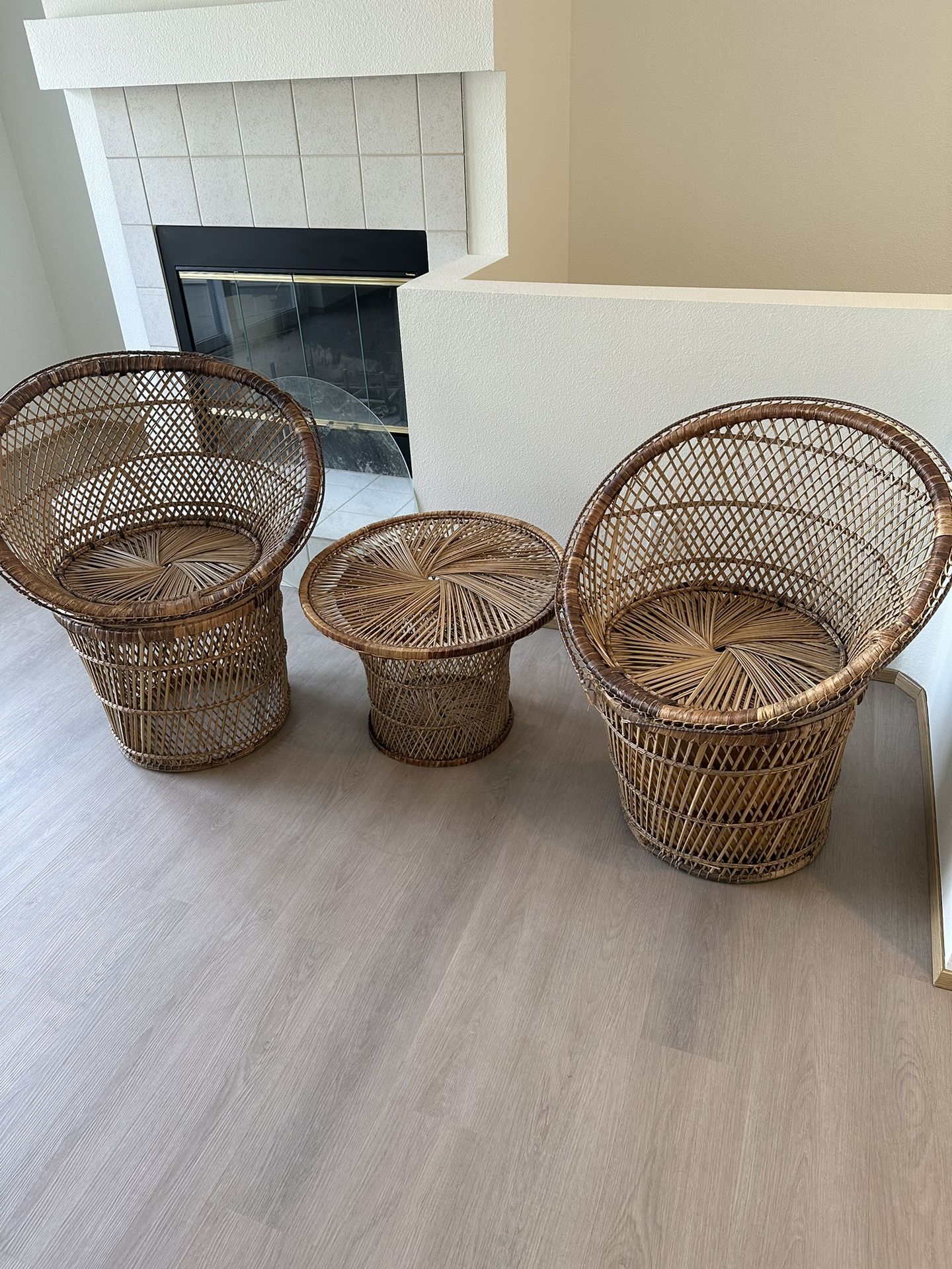 Wicker Chair Table Set