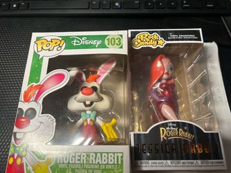 Funko Pop Roger Rabbit #103 & Rock Candy Jessica Rabbit Set