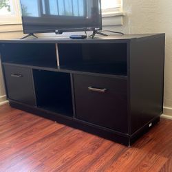 Black TV Stand with Storage 