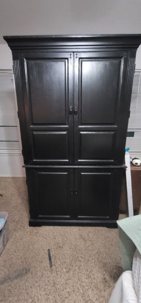 Solid Wood Desk Armoire 