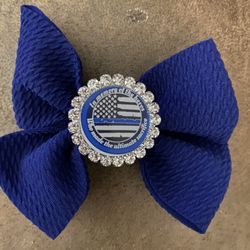 Fallen Police Hair Bow 
