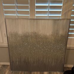 Wall Decor Silver And White With Glitter 