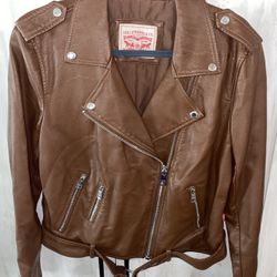 LEVIS Red Tab Caramel Colored Motorcycle Jacket 