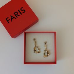 Brand New Faris Cora 14k Gold-plated Drop Earrings 