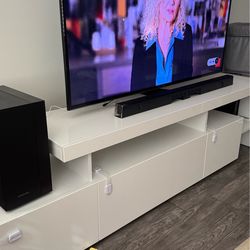 Modern White TV Stand / Media Console – Like New