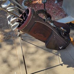 Golf Clubs w/ Callaway Golf Bag Stand Bag