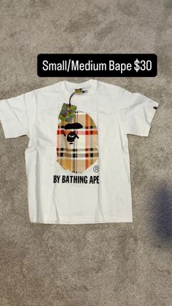 White and plaid bape mens clothing streetwear designer fashion piece reselling