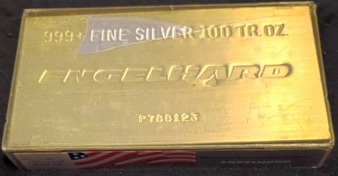 100 Ounce .999 Silver Genuine Engelhard Bar $5,600.00