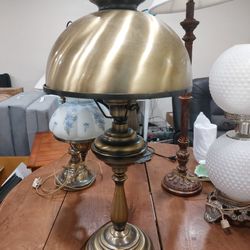 Antique Lamp - Brass Shade
