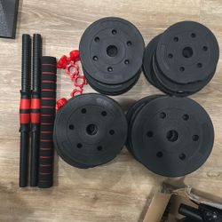 Adjustable-Dumbbells-Sets,Free Weights-Dumbbells Set of 2 Convertible To Barbell A Pair of Lightweight for Home Gym,Women and Men Equipment