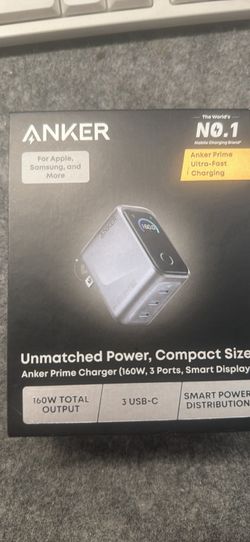 Anker Prime Charger, 160W Max 3-Port GaN Charger, for MacBook Pro Charge