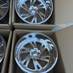 FORGED 24x14 TRUE DIRECTIONAL DESIGN 6x139 Polished Huge LIP 