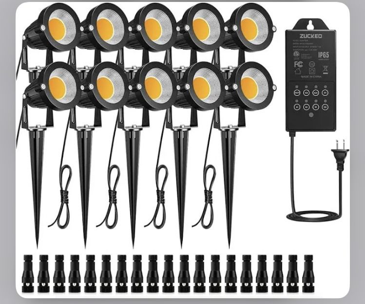 ZUCKEO 10 Pack Low Voltage LED Landscape Lighting Kit