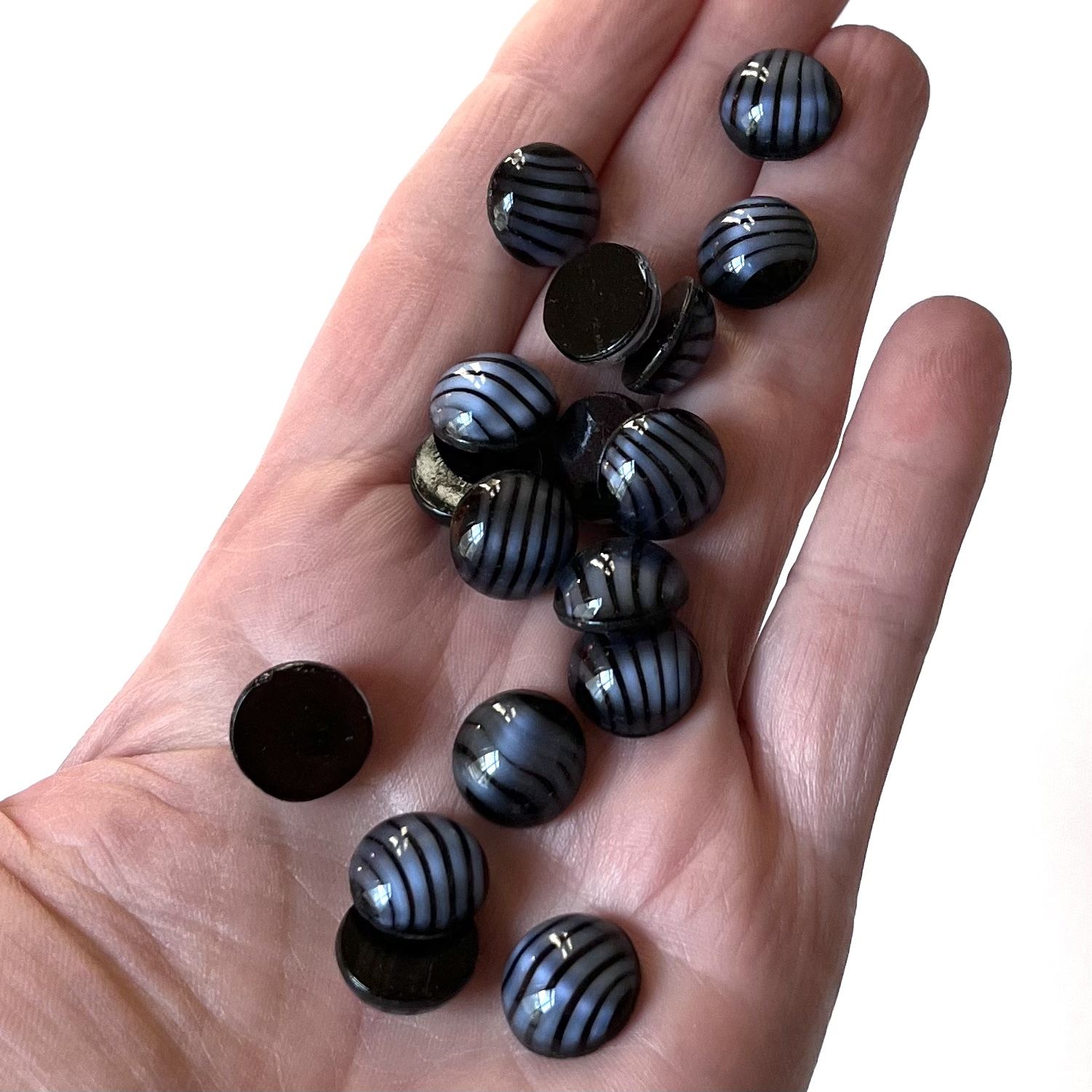 New Vintage Stick Glass Cabochon Stones (24 Pieces)