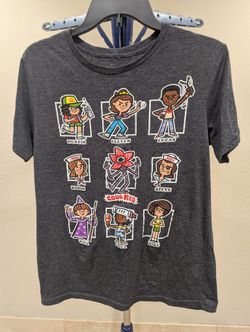 Netflix Stranger Things Cartooned Unisex Kids T-Shirt  Size XL
Charcoal Heather Gray 