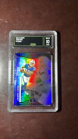 2022 Panini illusions James Cook color match blue refractor rookie Gem Mint 10
