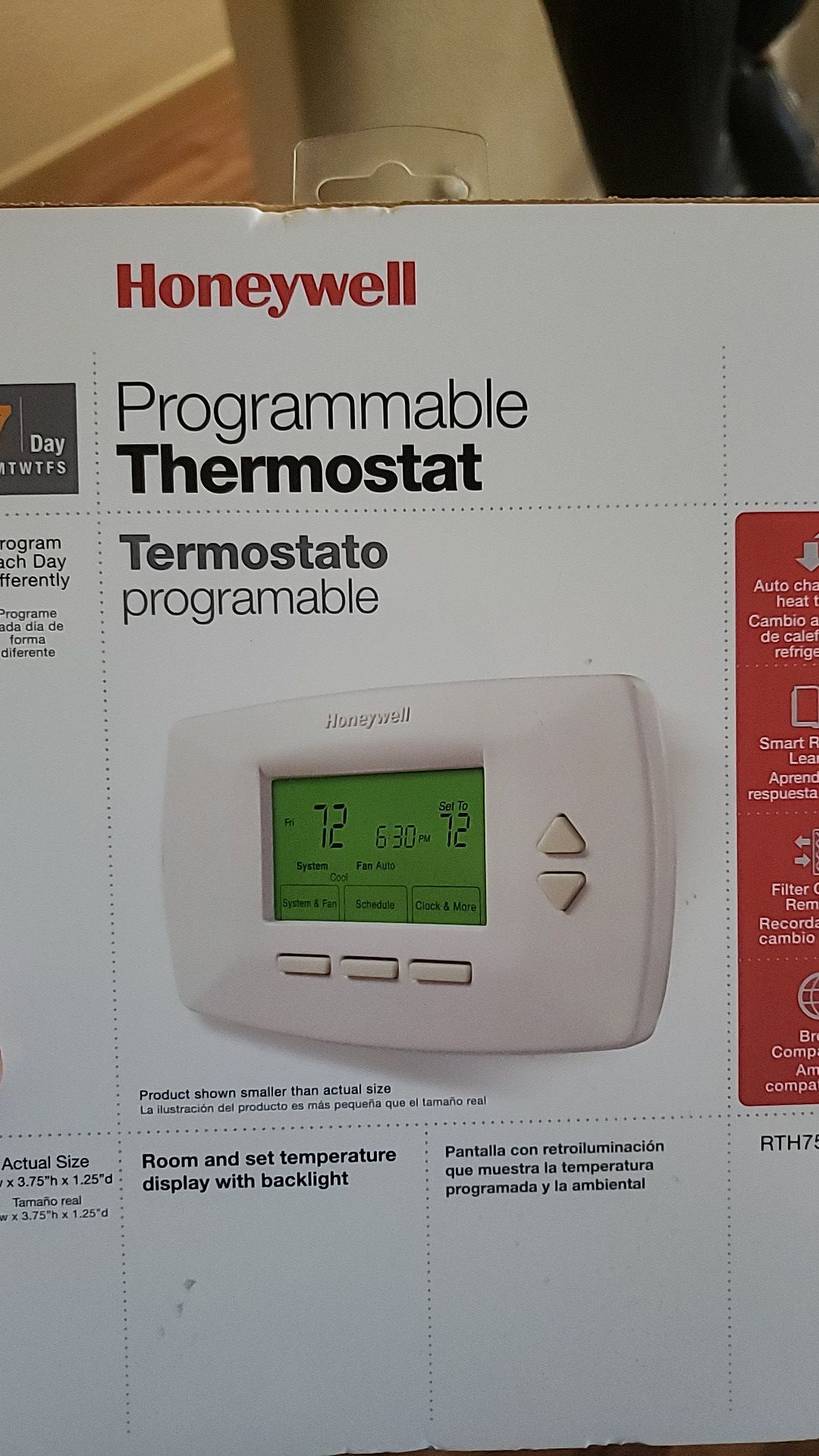 Honeywell programmable thermostat rth7500D