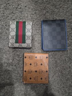 3 Authentic Mens Wallets Mcm Louis Vuitton Gucci  