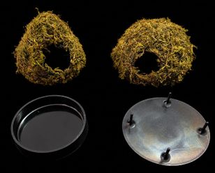 3D printed faux moss huts