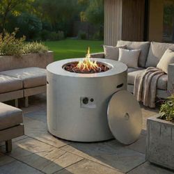 32 inch Round Firepit Table for Patio Gray
