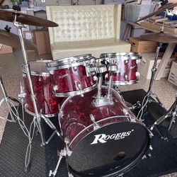 Rogers Red Acoustic Kit Drums