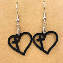 Cross In Heart Earrings 