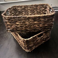 Two Wicker Storage Baskets. 