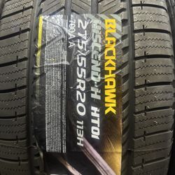 (4) 275/55R20 SET OF USED TIRES BLACKHAWK 50.000 MILES ! INSTALLED AND BALANCE!