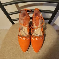 Nine West Orange Ultrao Espadrilles Size 11