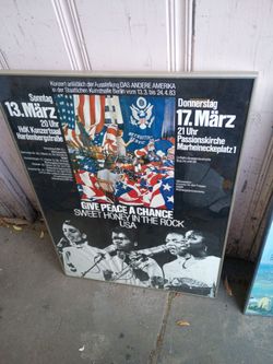poster for a 1983 concert held in conjunction with an exhibition called "DAS ANDERE AMERIKA" (The Other America) at the Staatliche Kunsthalle Berlin.