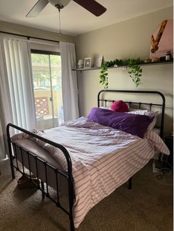 Full sized bed frame & mattress