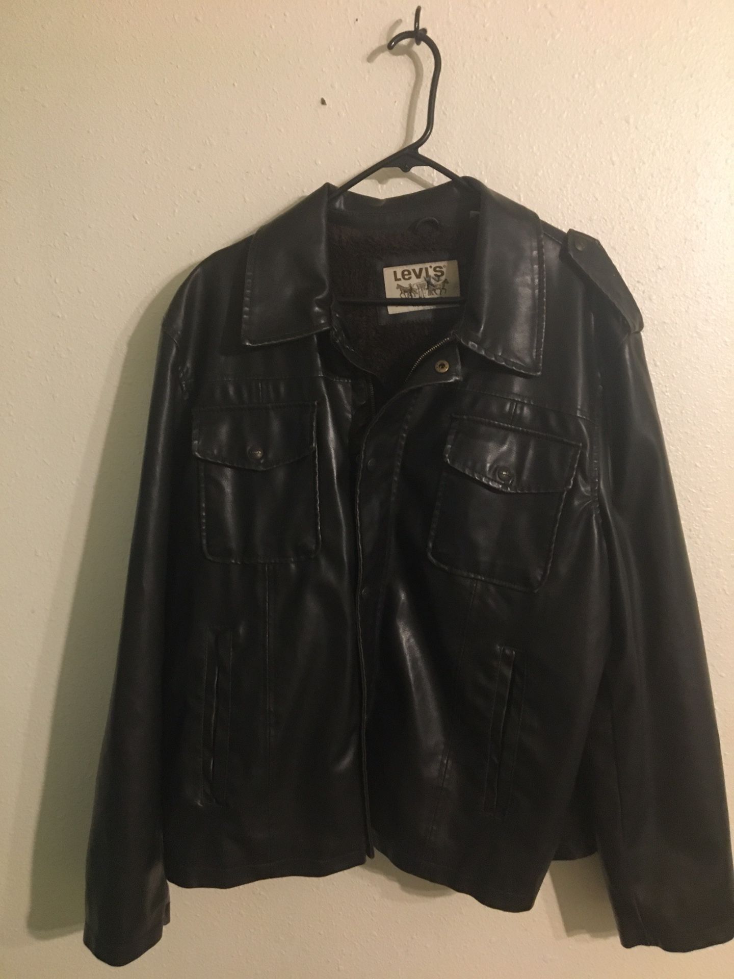 Levi’s Dark Brown Faux Leather Jacket, Size Xl