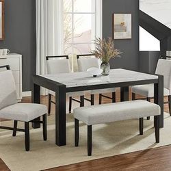 Brand New Elegant Marble Modern Dining Set 