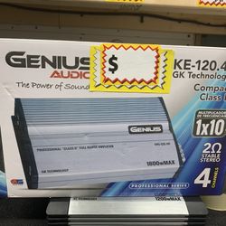 New Genius Audio 4 Channel 1800w Max Power Class D Car Amplifier $200 Each 
