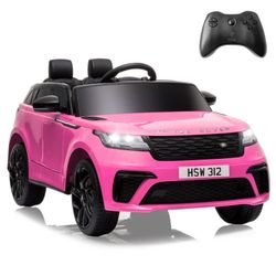 12V Range Rover Velar Licensed Kids Ride on Car with Remote Control Age 3-6 Toddlers Toy Pink