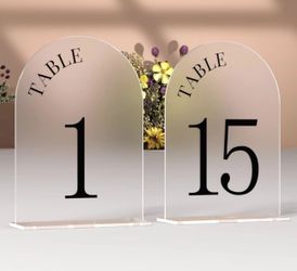Table Numbers 1-15, Clear 