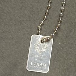 1g .999 Fine Silver Scottsdale Silver Mint Bar keychain