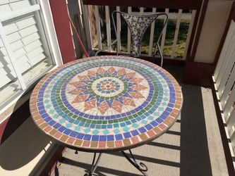 Mosaic Patio Table & Chairs Set