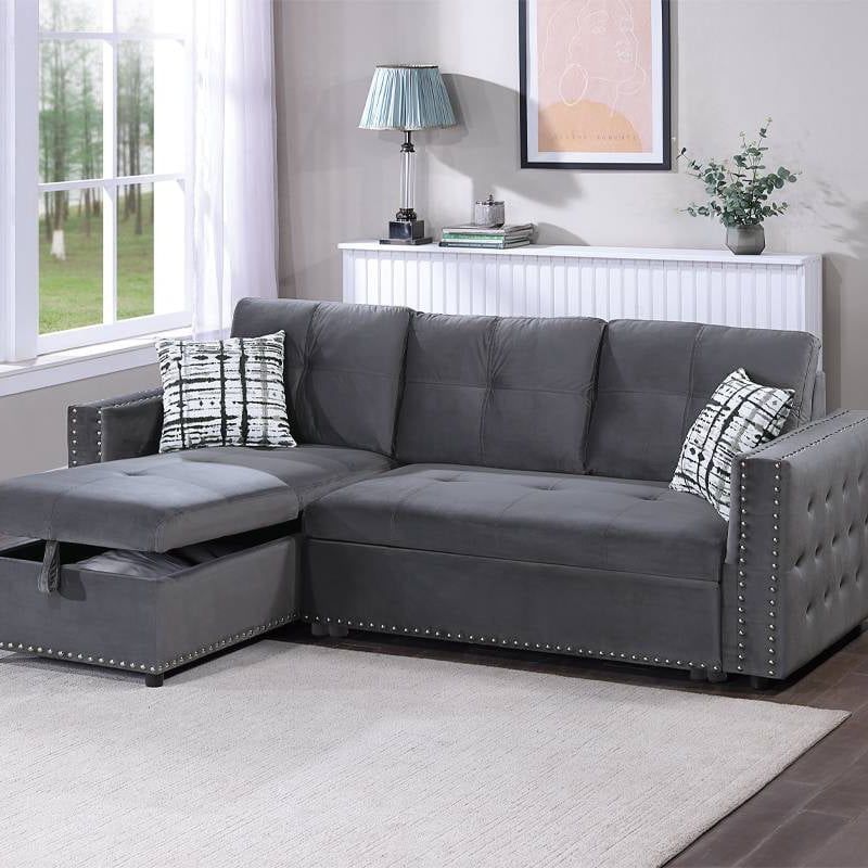 Sectional W/pull Out Sleeper And Storage (( Take It Home 🏡 With $10 Down ))
