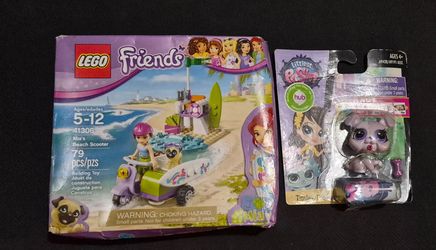 Friends Lego set and little pet shop toy