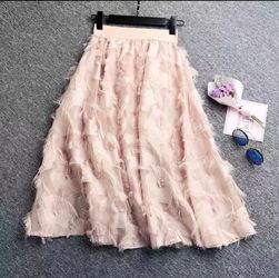 Long Tulle Midi Skirt