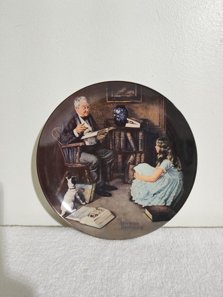 1984 Knowles Norman Rockwell "The Storyteller " Vintage Collectible Plate 