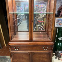 Vintage Electric Light Up Curio, China, Buffet Cabinet