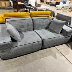 Cloud Couch Modular Sectional Loveseat - Deep Seat, Boneless Design, Gray